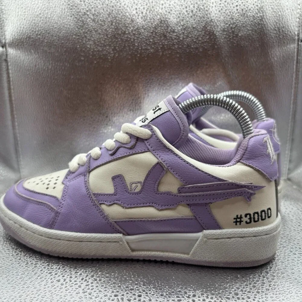 Size 4.5 Lost Boys x Vicinity Mens‎ Purple White Low Top Athletic Sneakers